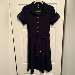 Tommy Hilfiger Dark Blue Midi Dress with Buttons